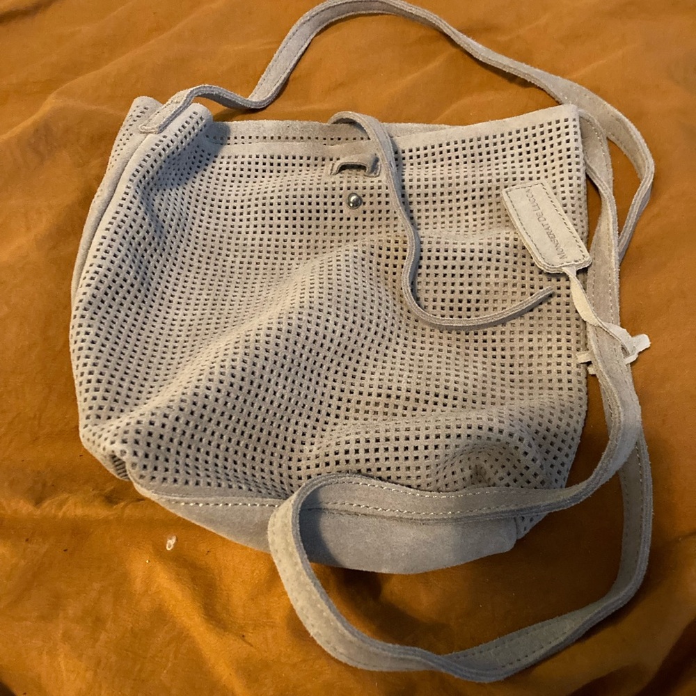 Never Used! Beautiful Genuine Suede Monserat de Lucca Small Crossbody Bag